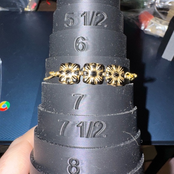 Jewelry - Czech Glass Elegant Gold and Black Women's Bracelet adjustable